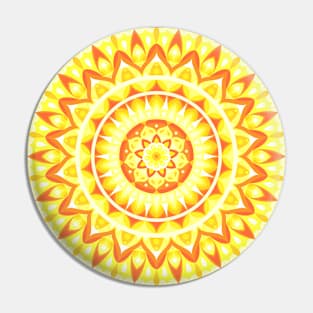 Color Wheel - Yellow Base Mandala Pin