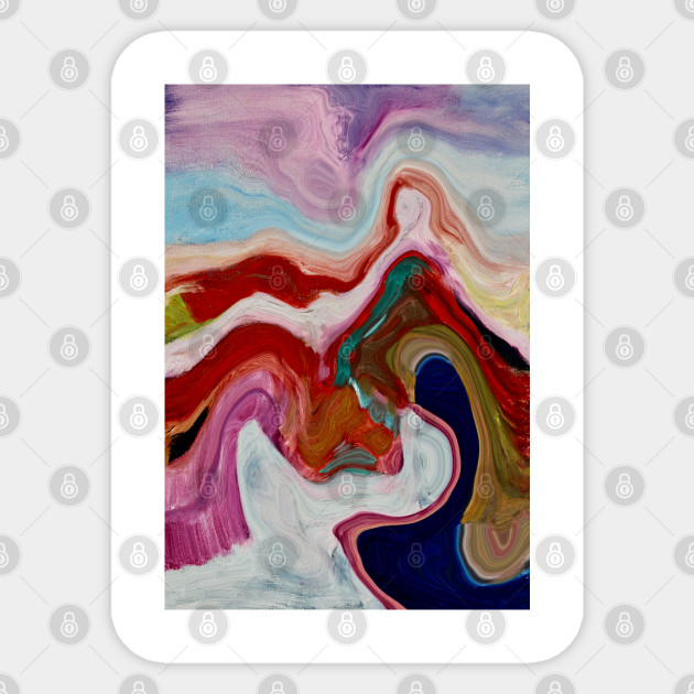 The Reclining Man Abstract Digital Art Painting Sticker
