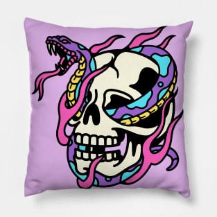 skull snake Pillow