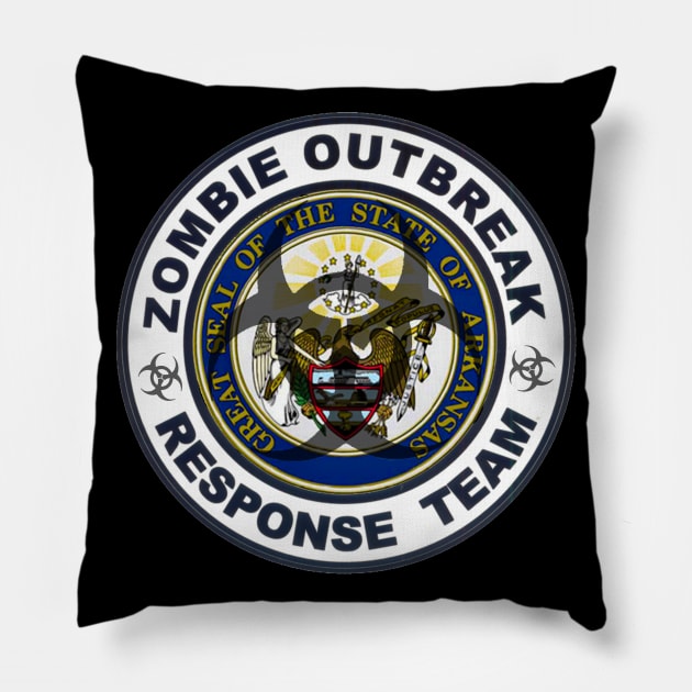 Arkansas Zombie Response Team Seal Pillow by LowKeyStoner