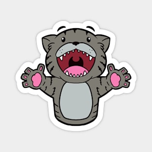 Happy Tiger (Gray) Magnet