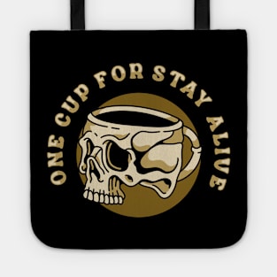 Coffee Skull With Slogan For Coffee Lovers Tote