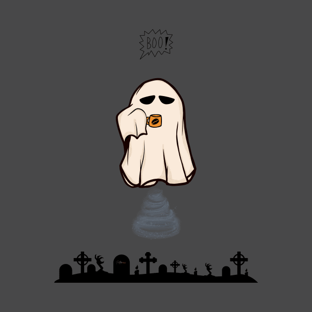 Coffee Lover Ghost Halloween by Funtomass