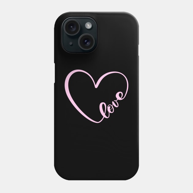 PINK Love Heart Shape Phone Case by SartorisArt1