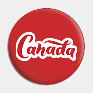 Canada word lettering cursive red Pin