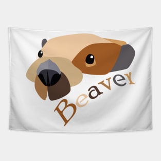 Adorable Cute Beaver Illustration Tapestry