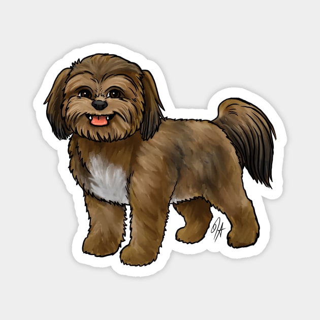 Dog - Shih Poo - Brown Magnet by Jen's Dogs Custom Gifts and Designs