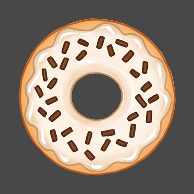 White Donut and Chocolate Sprinkles by MidaDesigns1