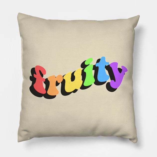 fruity (gay lgbtq pride rainbow funny) Pillow by emcazalet