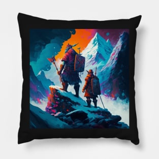 Valheim Vikings Conquering The Mountains Pillow