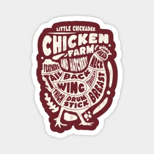 Chicken Parts Anatomy Little Chickadee Chicken Farm and Hatchery Magnet