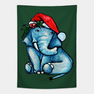 Christmas Santa Elephant Tapestry