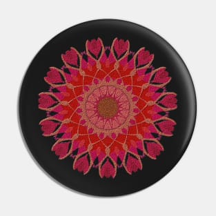 Roses Red Mandala Pin