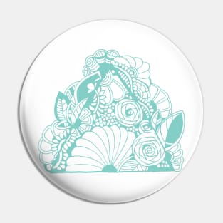 Mint floral tattoo Pin