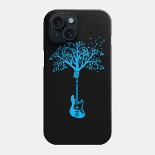 Bass Guitar Tree Blue Phone Case