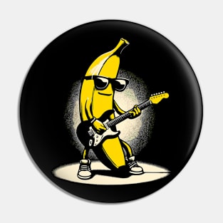 Banana Guitar Rock Music Concert Band Novelty Funny Banana Pin