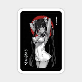 Hestia Simple Black Red And White Magnet