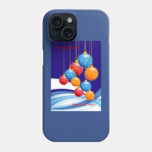 Christmas balls and snow Phone Case