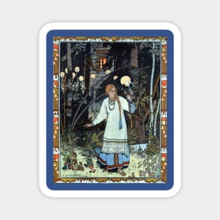 Vasilisa the Beautiful at the Hut of Baba Yaga - Ivan Bilibin Magnet