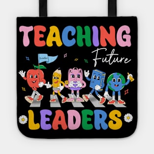 Retro Teaching Future Leaders Groovy Teacher Back To School Gift For Women Men Tote