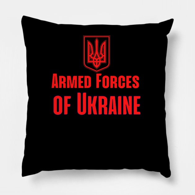 Armed Forces of Ukraine  Trident Black Red Classic Colour Pillow by FrogandFog