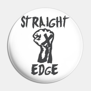 Straight Edge Fist Punk Rock Movement Pin