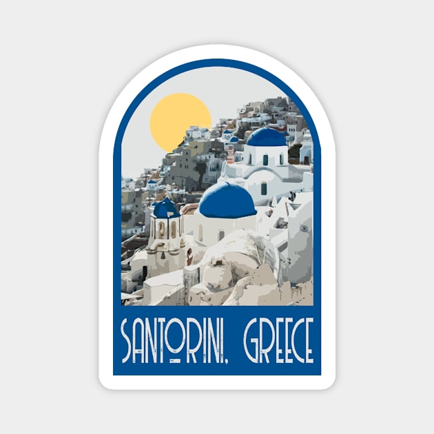 Santorini Greece Decal Magnet by ZSONN