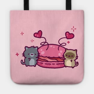 Cats and a giant pink macaron Tote