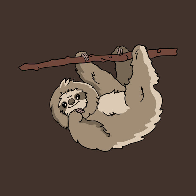 Cartoon Sloth hanging in a Tree by Tricera Tops