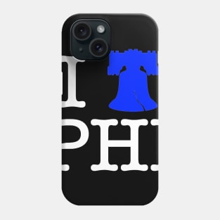 I Liberty Bell Philadelphia T-Shirt (White Lettering) Phone Case