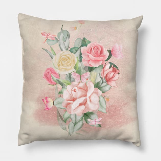 Vintage Inspired Florals Pillow by StuffWeMade