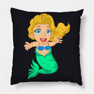 Mermaid cartoon Pillow