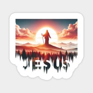 Christian Tshirt Design Siluet Jesus Christ Magnet