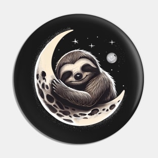 Sloth sleeping on the moon Pin