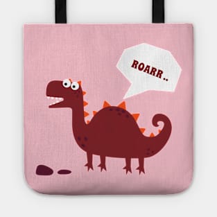 Funny cartoon dinosaur drawing as vector, Tote