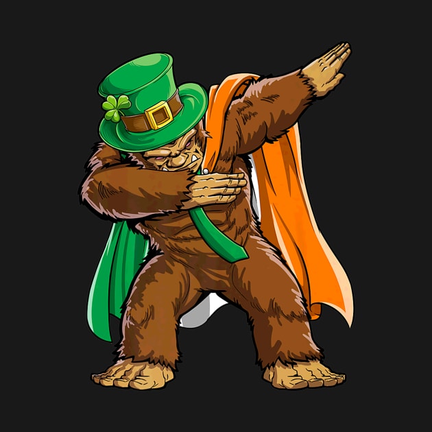 Dabbing Bigfoot St Patricks Day Men Leprechaun Irish by Macy XenomorphQueen