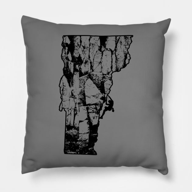 Rock Climbing Vermont State Map Pillow by TeeCreations