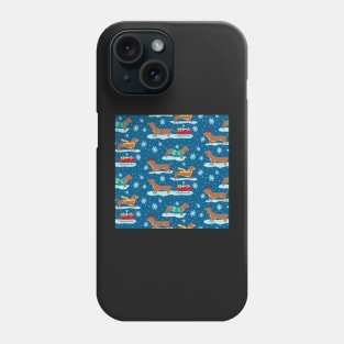 Dachshund dogs in the snow Phone Case