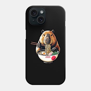 Japanese Art Noodle Foodie Cute Capybara Meme Ramen Phone Case