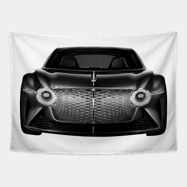 Bentley EXP 100 GT (2019)  Cars Form Black Design Tapestry by WildenRoseDesign1