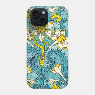 Blue and yellow floral print Phone Case