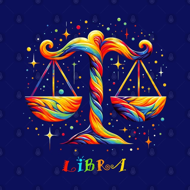 Vibrant Libra Zodiac Sign by 2HivelysArt