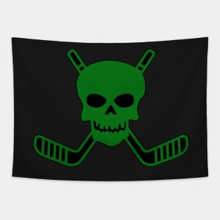 SKULL AND CROSSED HOCKEY STICKS Tapestry