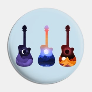 Moonlit Guitar Silhouettes Pin