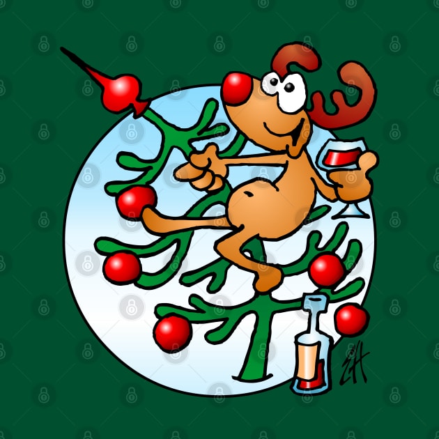 Reindeer in a Christmas tree by Cardvibes