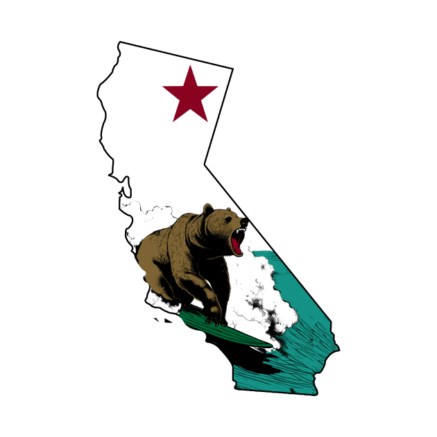 Surfing California Bear by Sneek661