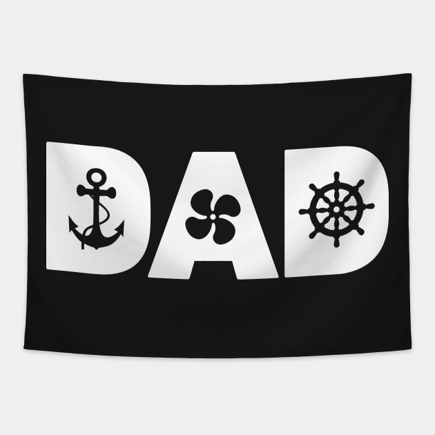 Boat Captain Dad Tapestry by MeatMan