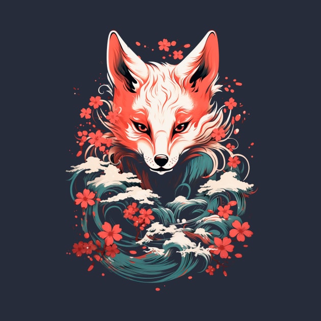 Kitsune Waves and Blossoms by TeruTeeSign