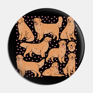 Cute golden Retriever dog pattern Pin