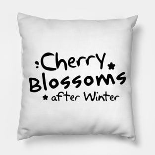 cherry blossom after winter Pillow